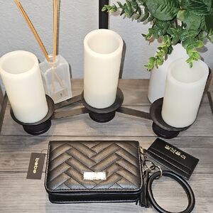 Bebe Black Sophia Shoulder Bag W/CC HOLDER & R-WRISTLET